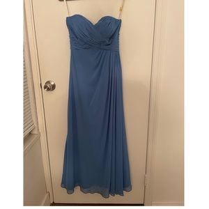 Bill Levkoff dress, size 4, Cornflower, altered to fit 5’1/5’2 height